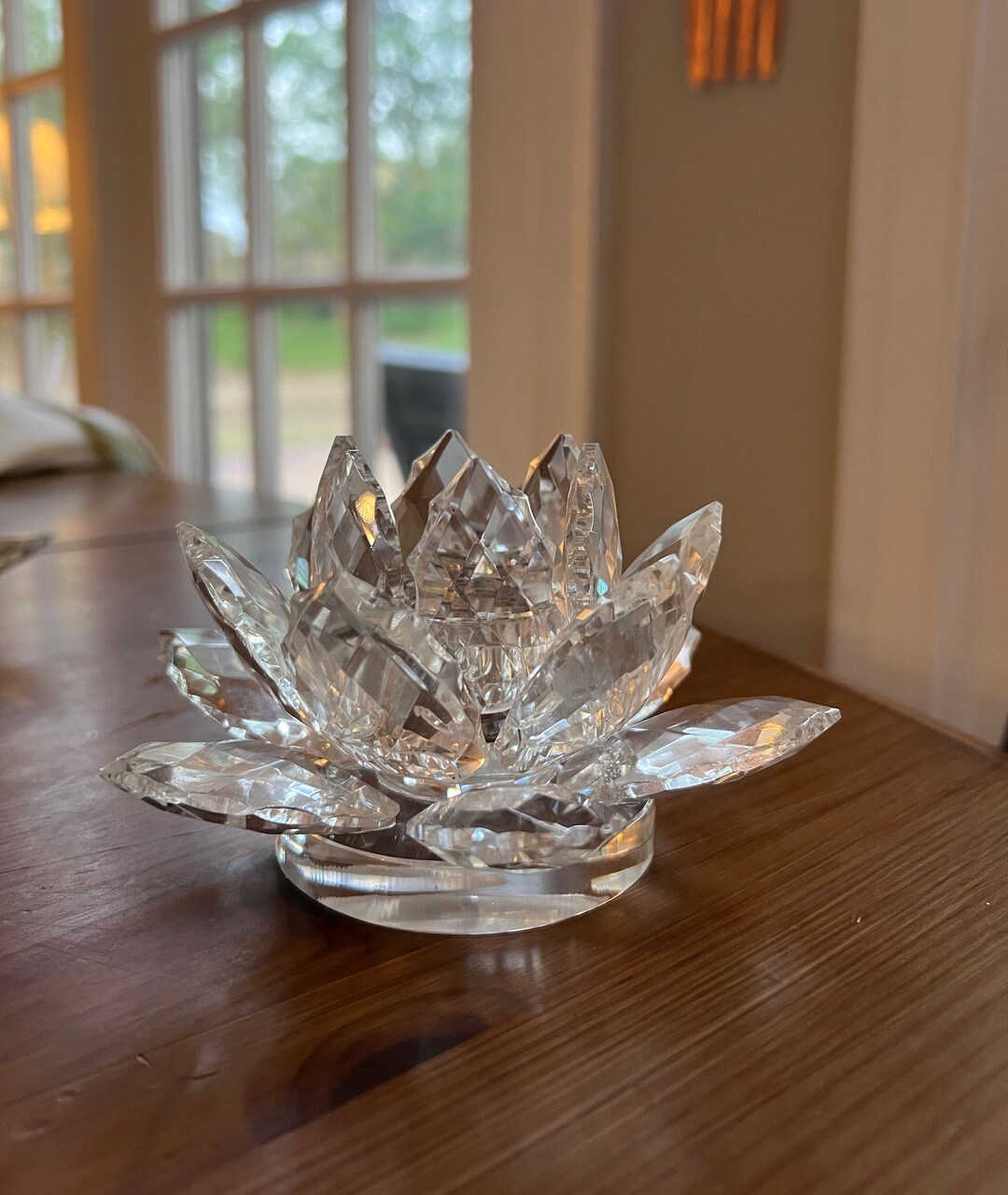 Shannon Crystal Lotus Flower Crystal Candle Holder With 18 Etsy