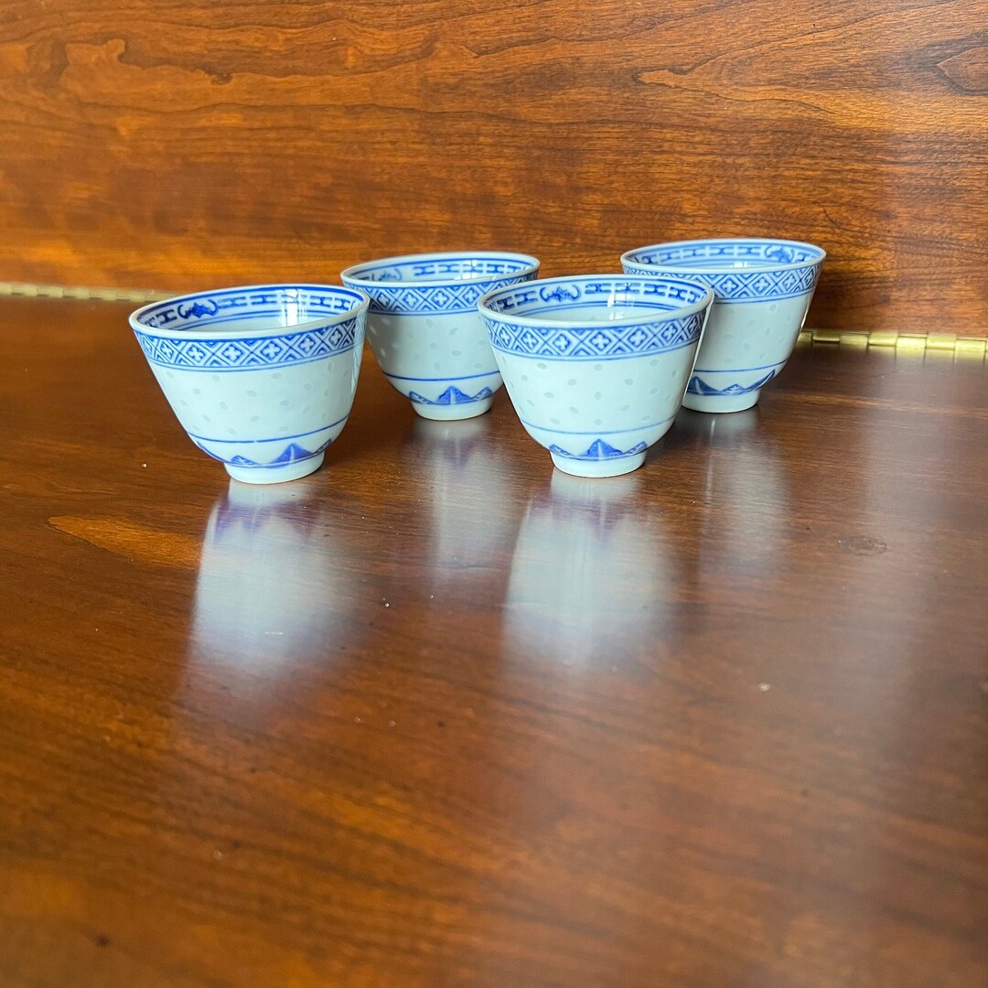 Unusual Vintage Chinese Tea Cups in Translucent Porcelain With Etsy