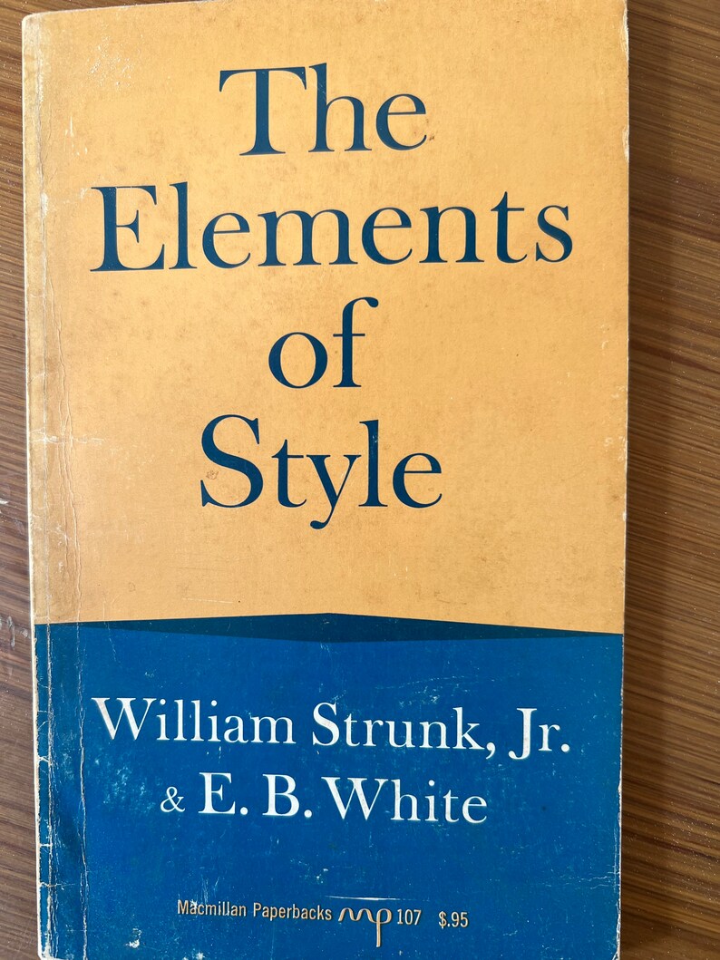 Antique Book Elements of Style Strunk and White Copyright Etsy
