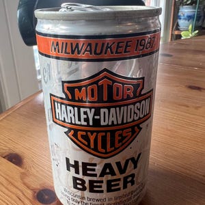 Vintage Harley Davidson Beer, Harley Davidson Heavy Beer Empty Can, Sold Individually,  Milwaukee 1987