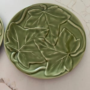 Franciscan Ivy Leaf Plates, Charming  Ivy Plates, Ivy II England by Franciscan, Sculpted Salad Plate , Green Ivy Plate