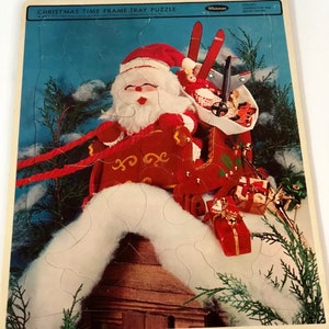 Jahrgang Santa Claus Tablett Puzzle 1967 Weihnachten Zeit Whitman Puzzle Firma Jahrgang Chritsmas Dekor Sammler