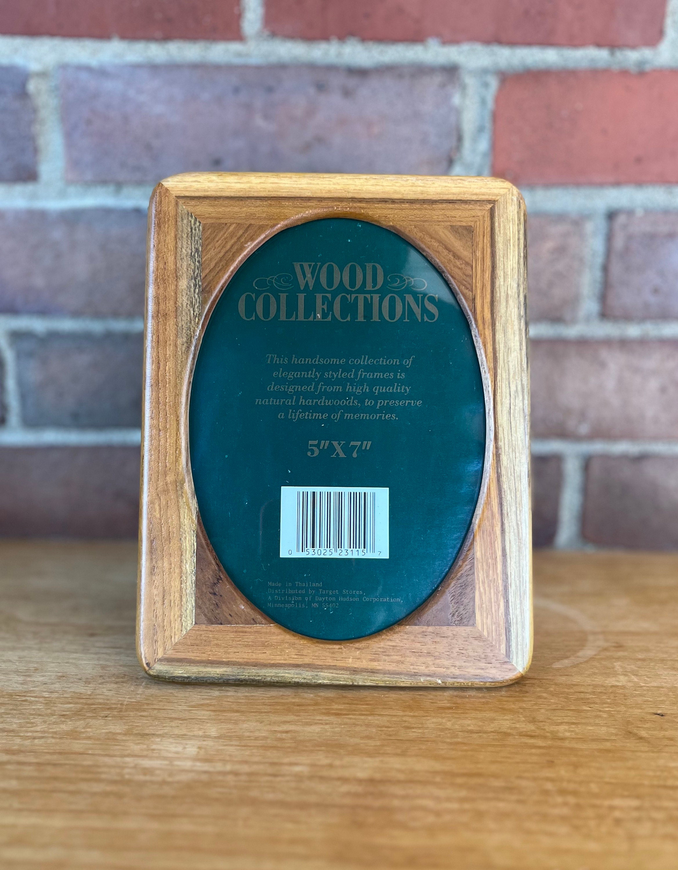 Vintage 5x7 Teak Wood Picture Frame Rectangle Oval 2 Toned Etsy