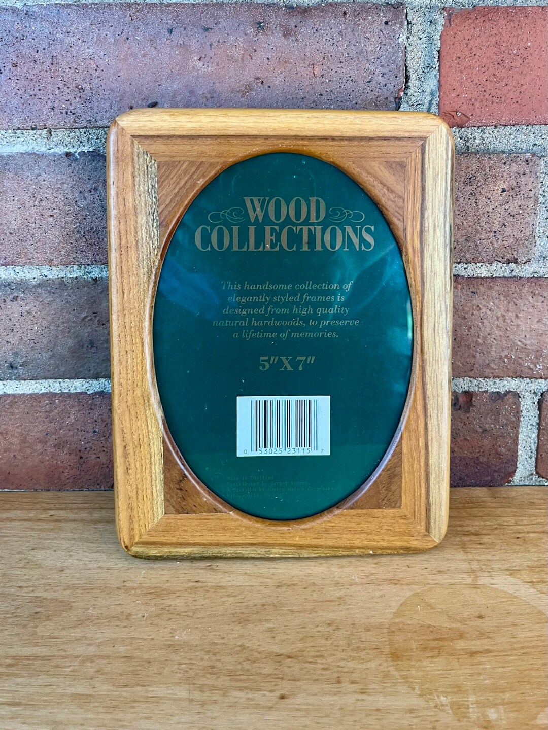 Vintage 5x7 Teak Wood Picture Frame Rectangle Oval 2 Toned Etsy