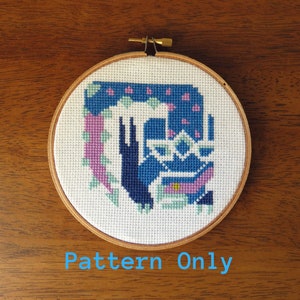 Nargacuga Monster Hunter Cross Stitch Pattern PDF Download, Video Game Cross Stitch, Gifts for Gamers, Pixel Art, Nerdy Cross Stitch