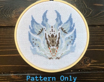 Xeno'jiva Monster Hunter World Cross Stitch Pattern PDF Download, Video Game Cross Stitch, Nerdy Cross Stitch, Pixel Art