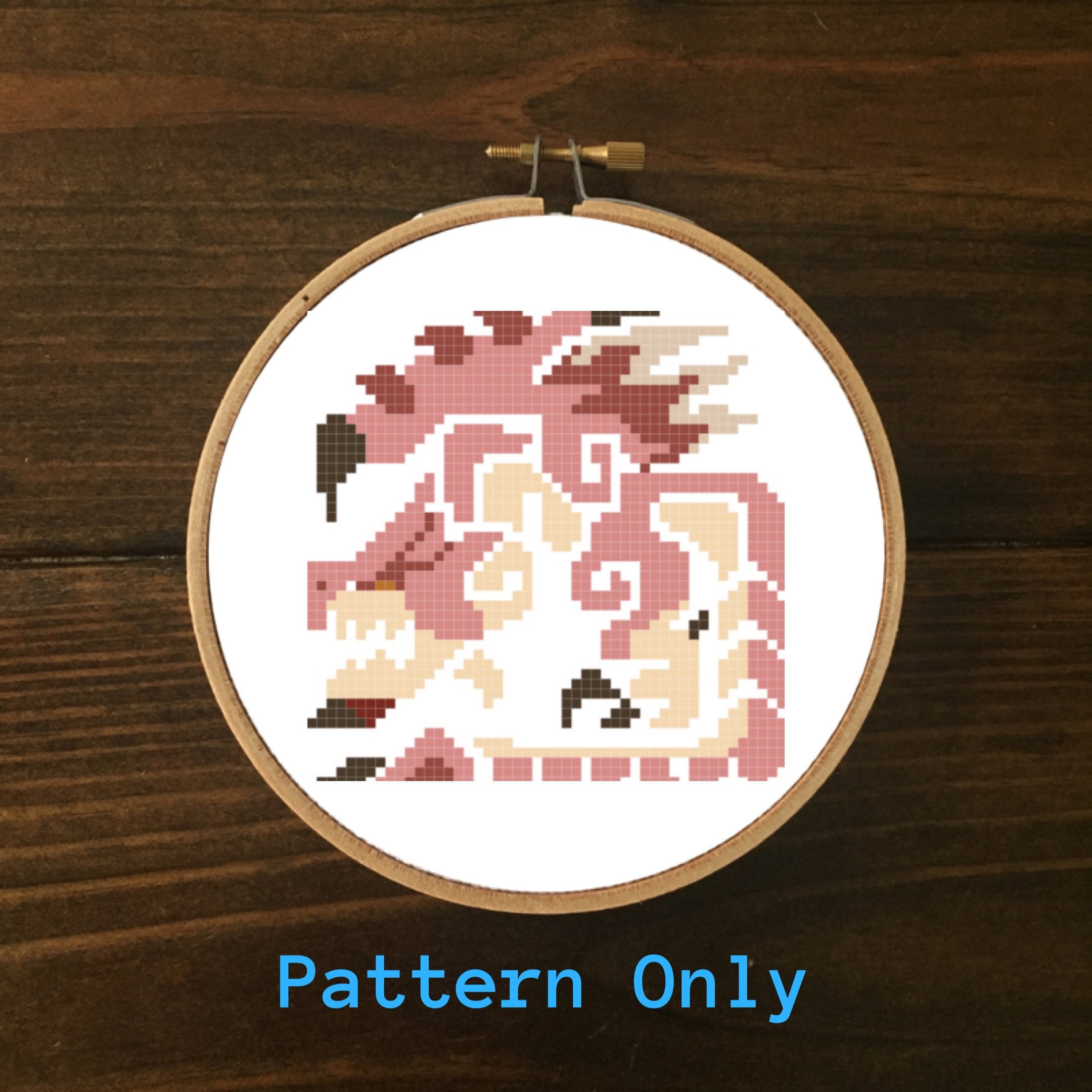Pink Rathian Icon Monster Hunter Cross Stitch Pattern PDF Download