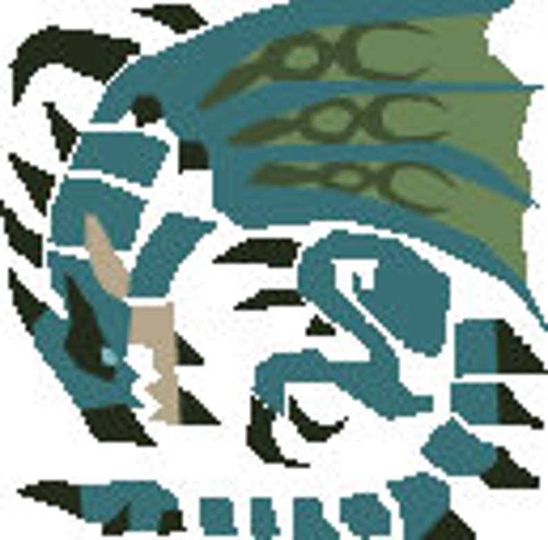 Rathalos Shell Pattern Rathalos Monster Hunter Cross Stitch Pattern Bundle, PDF Download ...