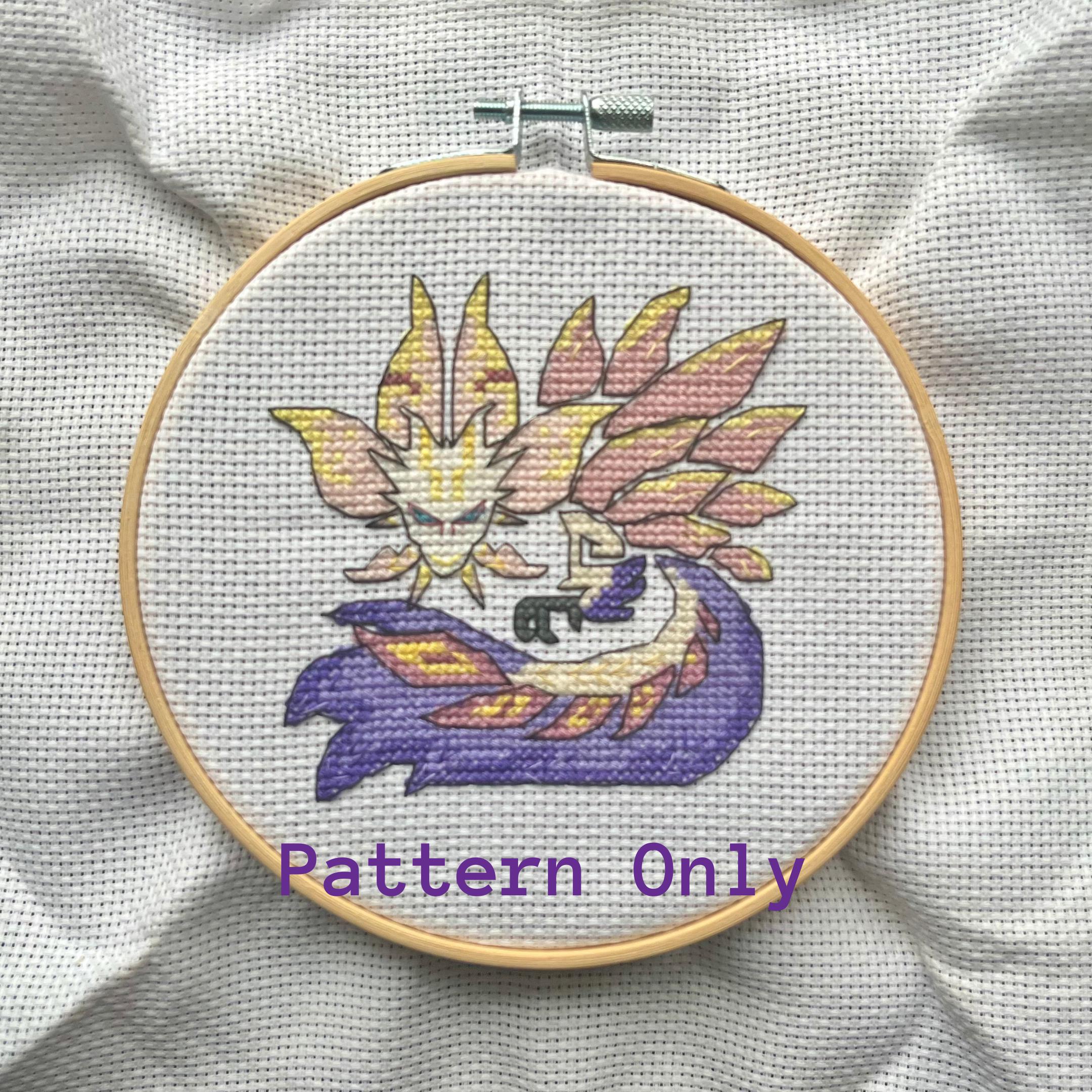 Monster Hunter Wilds Mizutsune Cross Stitch Pattern PDF Download