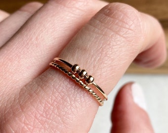 Fidget Anxiety Ring SET Stackable Anxiety Ring Spinner, Fidget