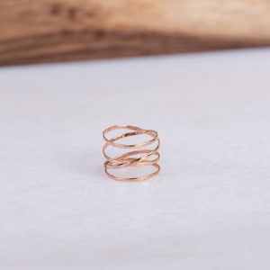 Large Rose Gold Wrap Ring, Rose Gold Wrap Ring, Wraparound Ring, Rose Gold Ring, Delicate Rose Gold Ring, Gold Jewelry, Delicate Ring