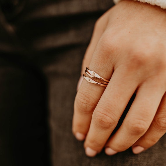 Personalized initial stackable rings outlet