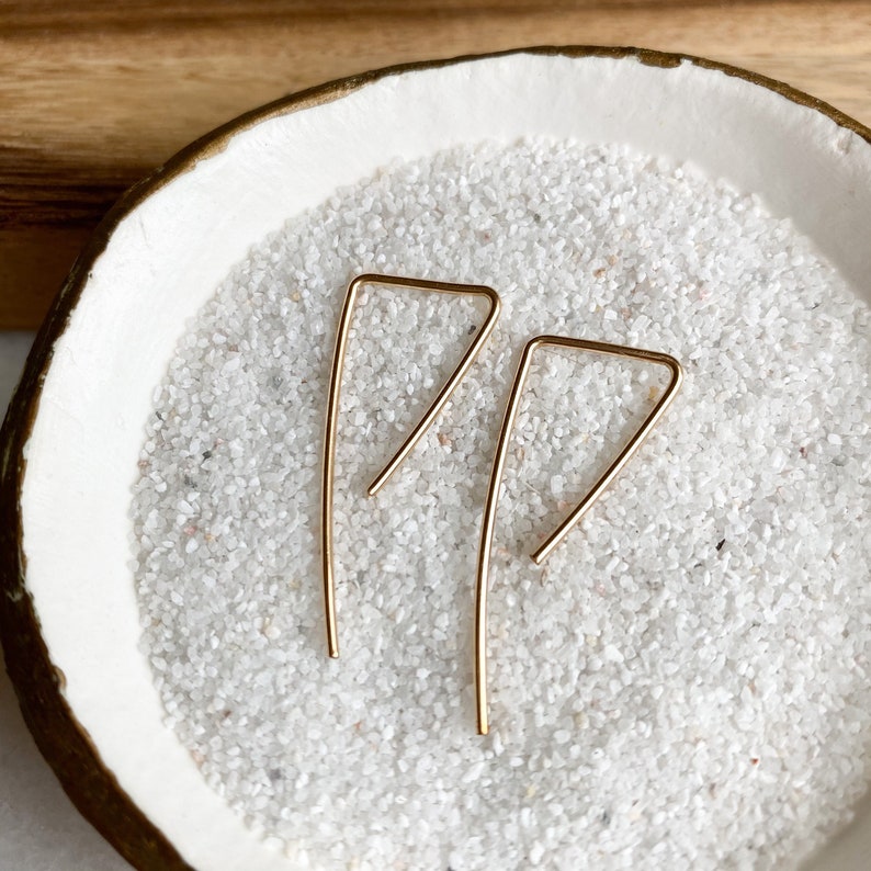 Open Hoop Earrings, Minimalist Earrings, Gold U Earrings, Silver U Earrings, Arc Earrings, Small Horseshoe, Dainty Earrings, Gold Earrings image 1