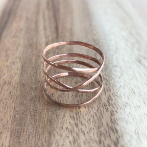 Large Rose Gold Wrap Ring, Rose Gold Wrap Ring, Wraparound Ring, Rose Gold Ring, Delicate Rose Gold Ring, Gold Jewelry, Delicate Ring image 7