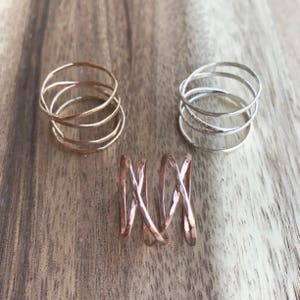 Large Rose Gold Wrap Ring, Rose Gold Wrap Ring, Wraparound Ring, Rose Gold Ring, Delicate Rose Gold Ring, Gold Jewelry, Delicate Ring image 6