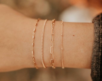 Womens gold chain bracelet, 14K Gold Fill Bracelet