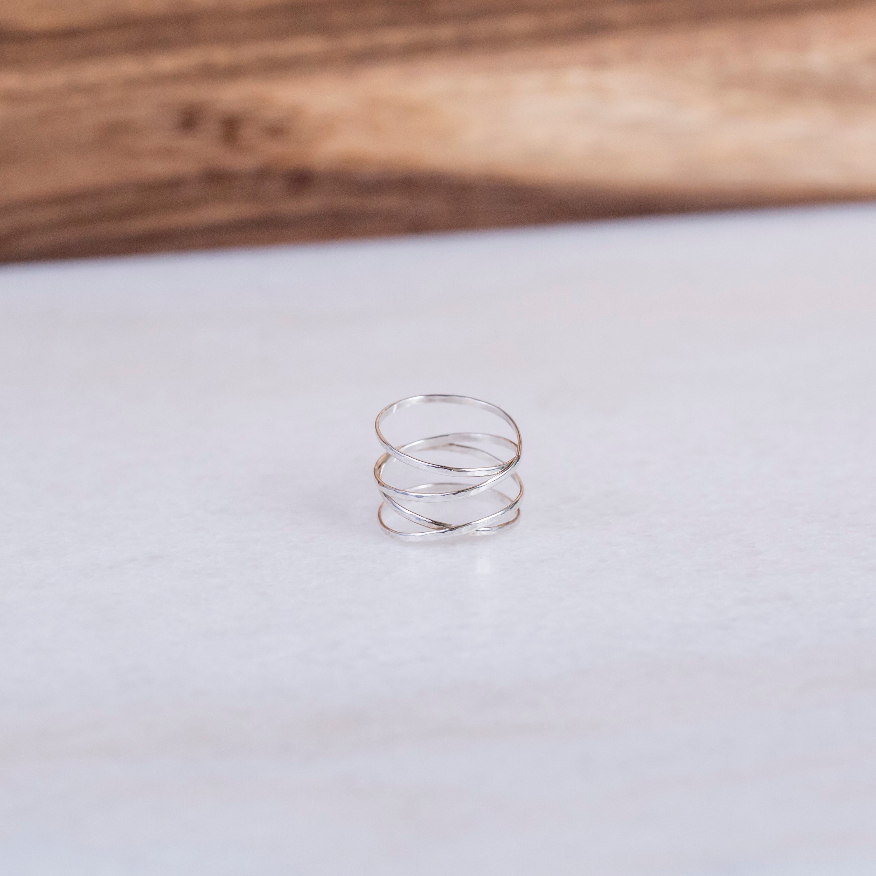 •SPRIG WRAP• adjustable silver ring main image 1
