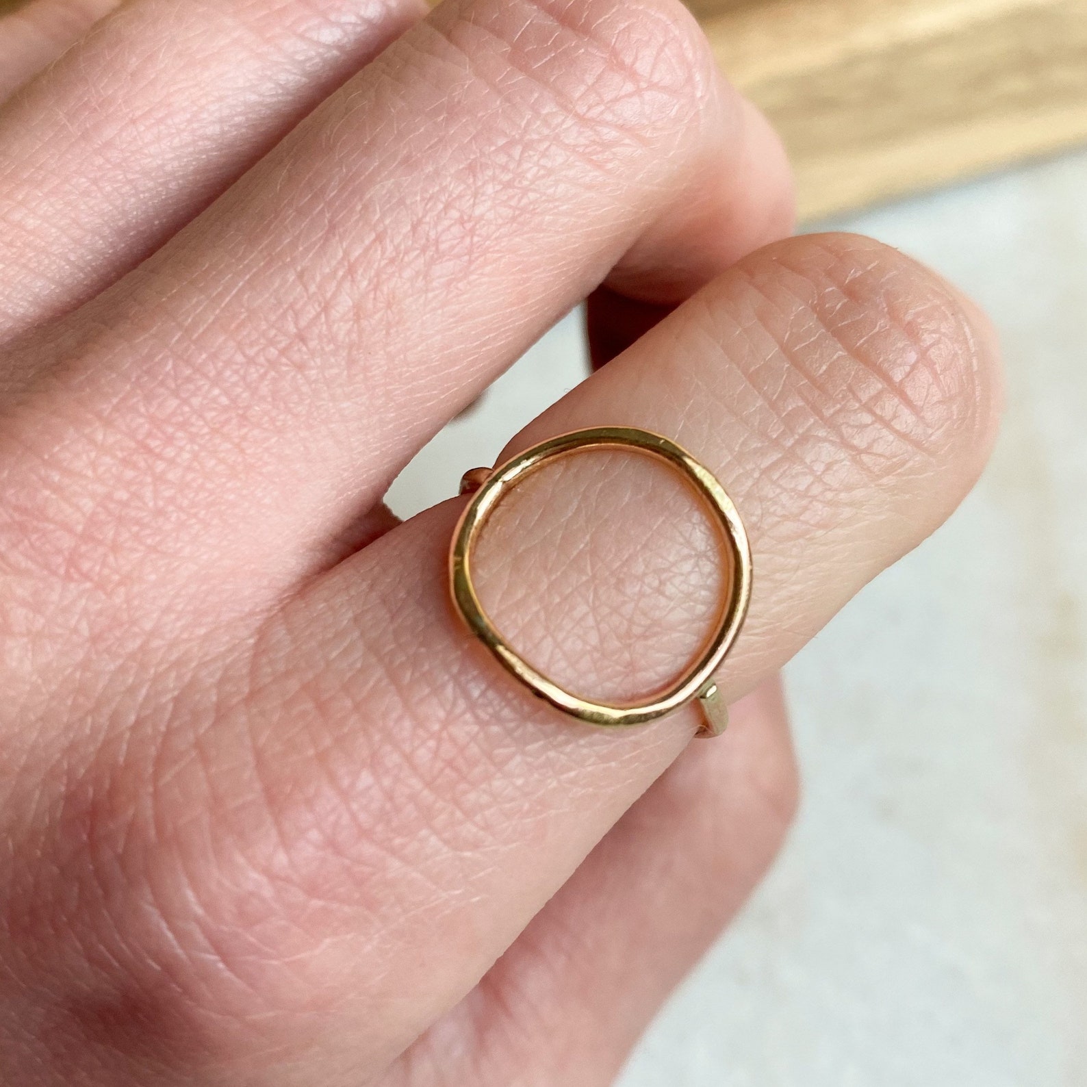 Gold Karma Ring Circle Ring Large Circle Ring Karma Etsy
