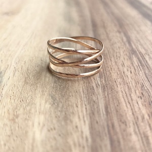 Large Gold Wrap Ring, Gold Wrap Ring, Wraparound Ring, Gold Ring, Delicate Gold Ring, Gold Jewelry, Delicate Ring, Gold Cocktail Ring