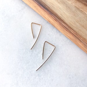 Open Hoop Earrings, Minimalist Earrings, Gold U Earrings, Silver U Earrings, Arc Earrings, Small Horseshoe, Dainty Earrings, Gold Earrings image 3