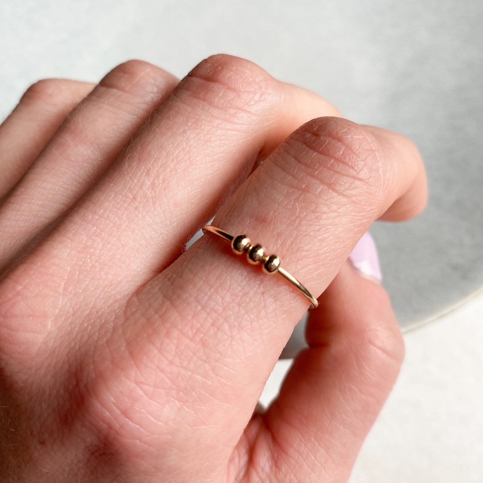 Fidget Anxiety Ring for Women Stackable Anxiety Ring Spinner Etsy