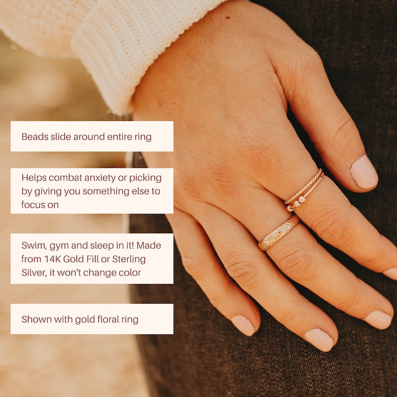 Fidget Anxiety Ring SET Stackable Anxiety Ring Spinner Etsy