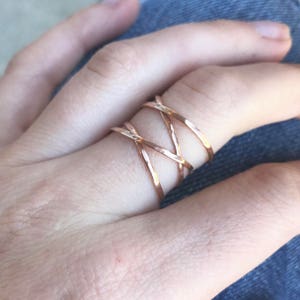 Large Rose Gold Wrap Ring, Rose Gold Wrap Ring, Wraparound Ring, Rose Gold Ring, Delicate Rose Gold Ring, Gold Jewelry, Delicate Ring image 4