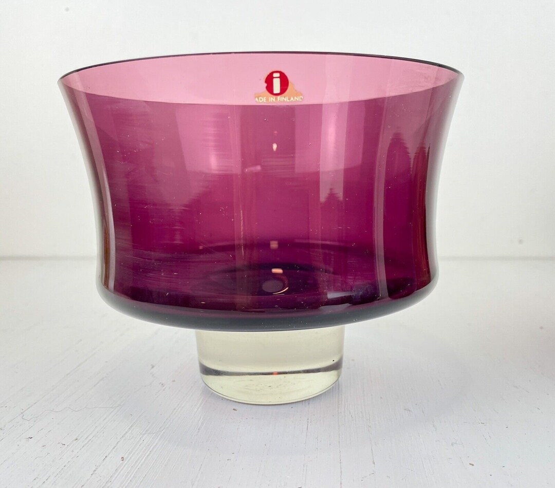 Iittala Glass Bowl, 3588, Tapio Wirkkala, 1959, Vintage ,finland, Lilac
