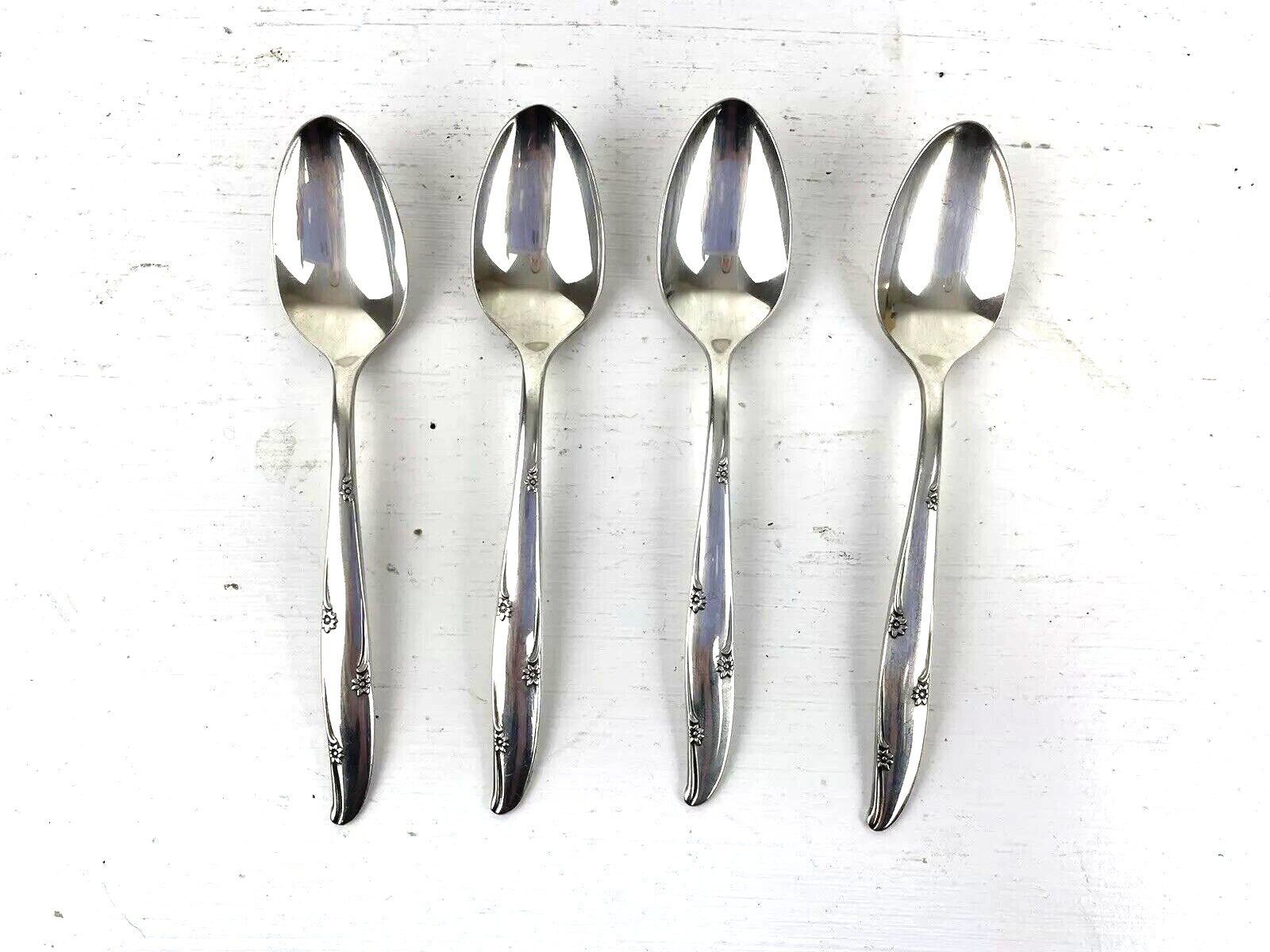 Oneida Community Plate Teaspoons Silver Flower 1960 Set of 4