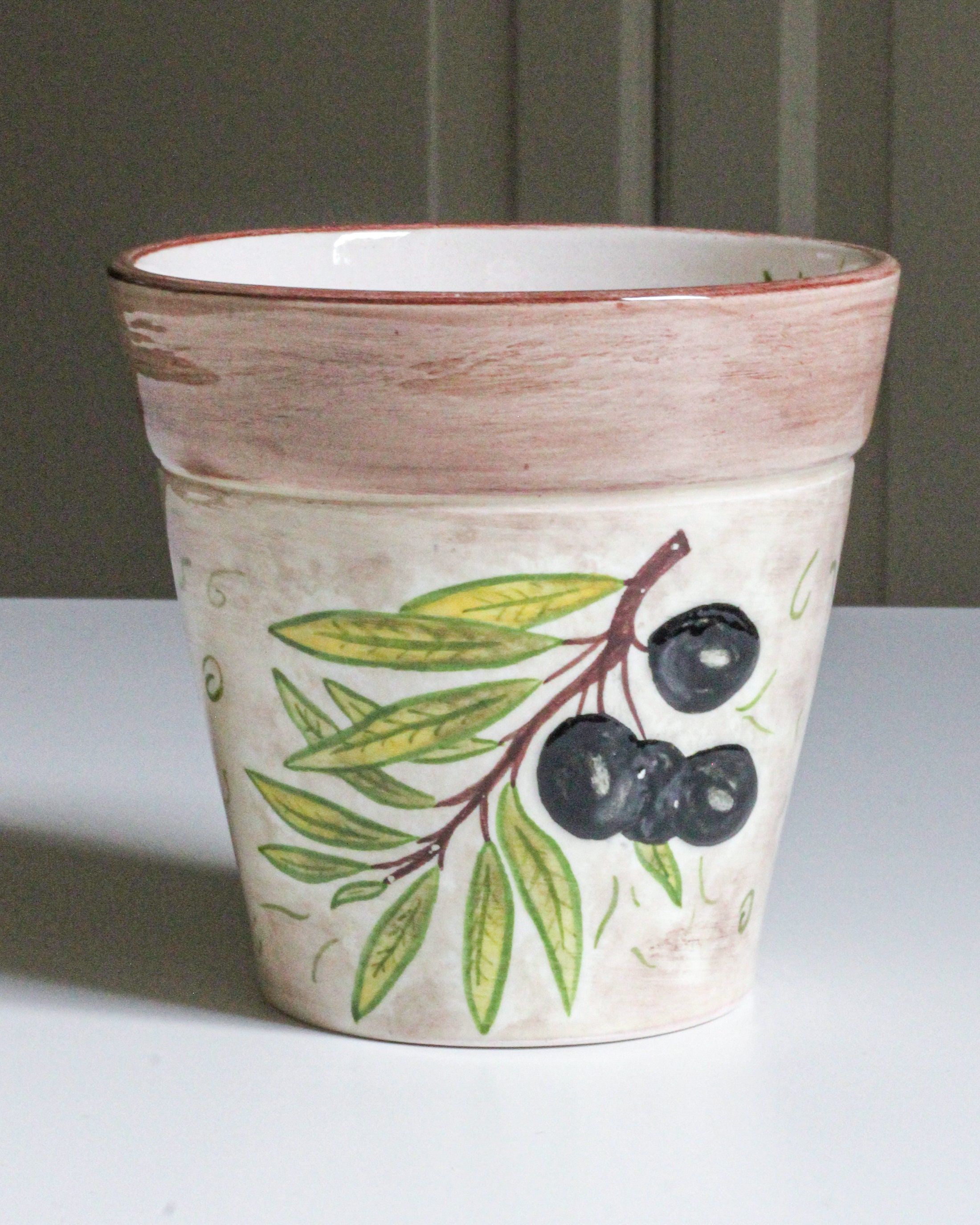 Planter with Olive Tree Olive Planter Unique Olive Painted Etsy