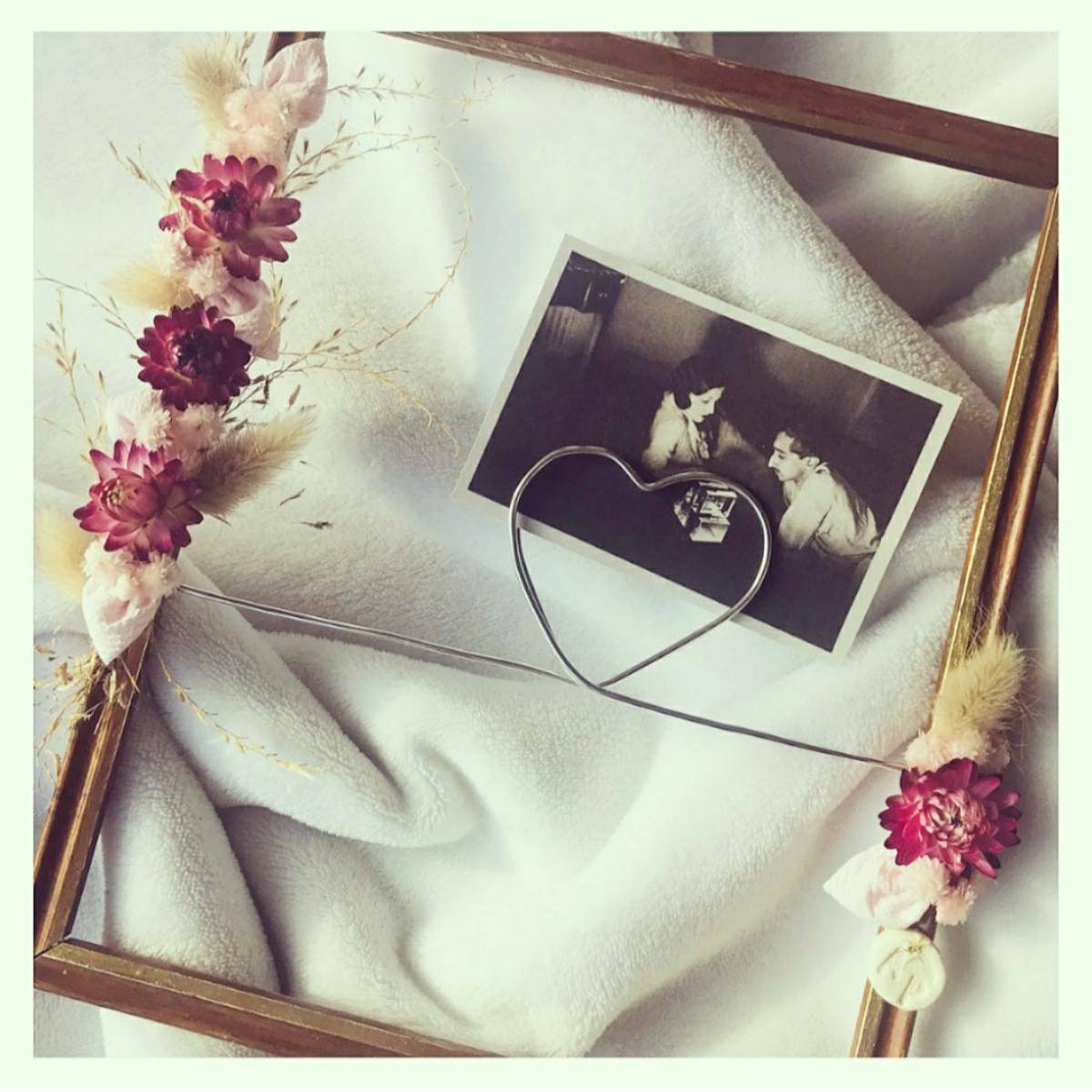 Cadre Fleuris - Cadre en Fleurs Séchées et Pétales Tissu