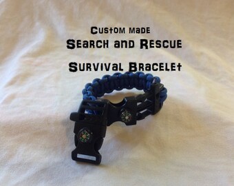 Search and Rescue Survival Bracelet; a 7-in-1 to 9-in-1 survival bracelet