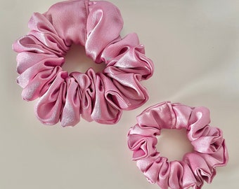 Pink Satin Scrunchie | Dusty Rose Pink Satin Scrunchie | Bridal Satin | Large Satin Scrunchie Canada | Scrunchy | BlushStitchStudio