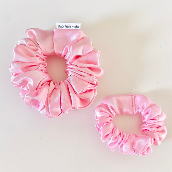 Pink Satin Scrunchie, Light Pastel Pink Satin Canada, Satin  display picture 2