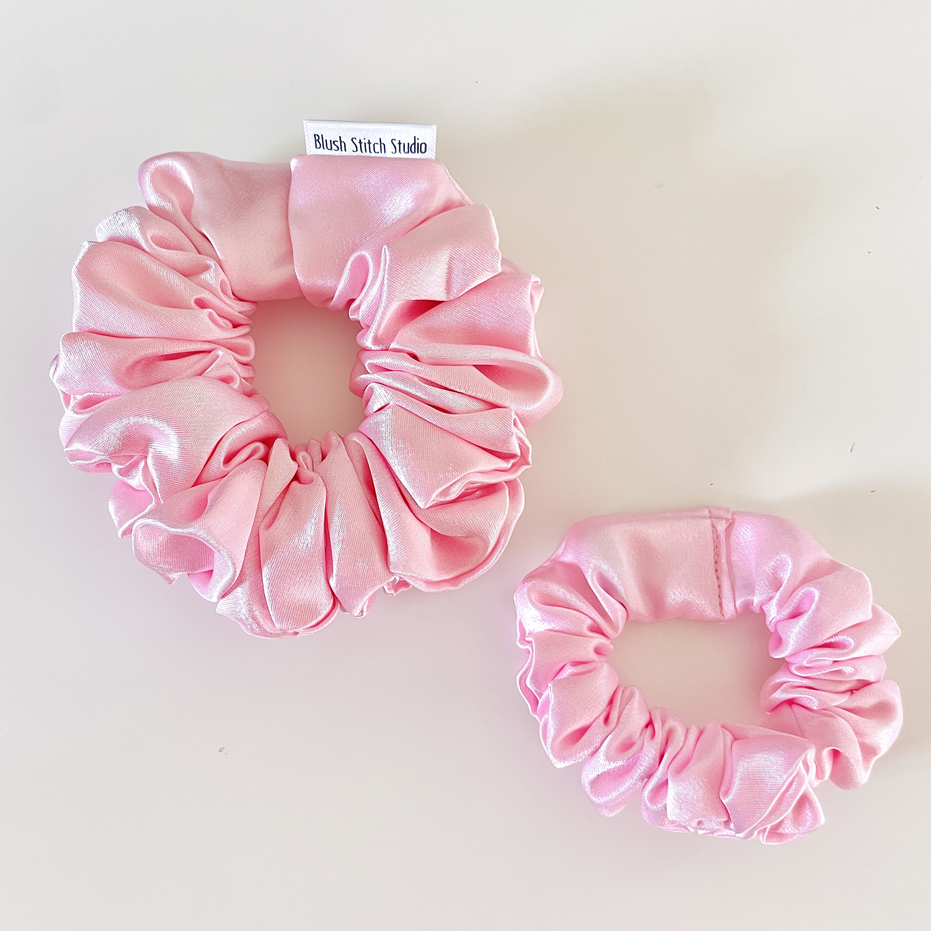 Pink Satin Scrunchie, Light Pastel Pink Satin Canada, Satin  display picture 1