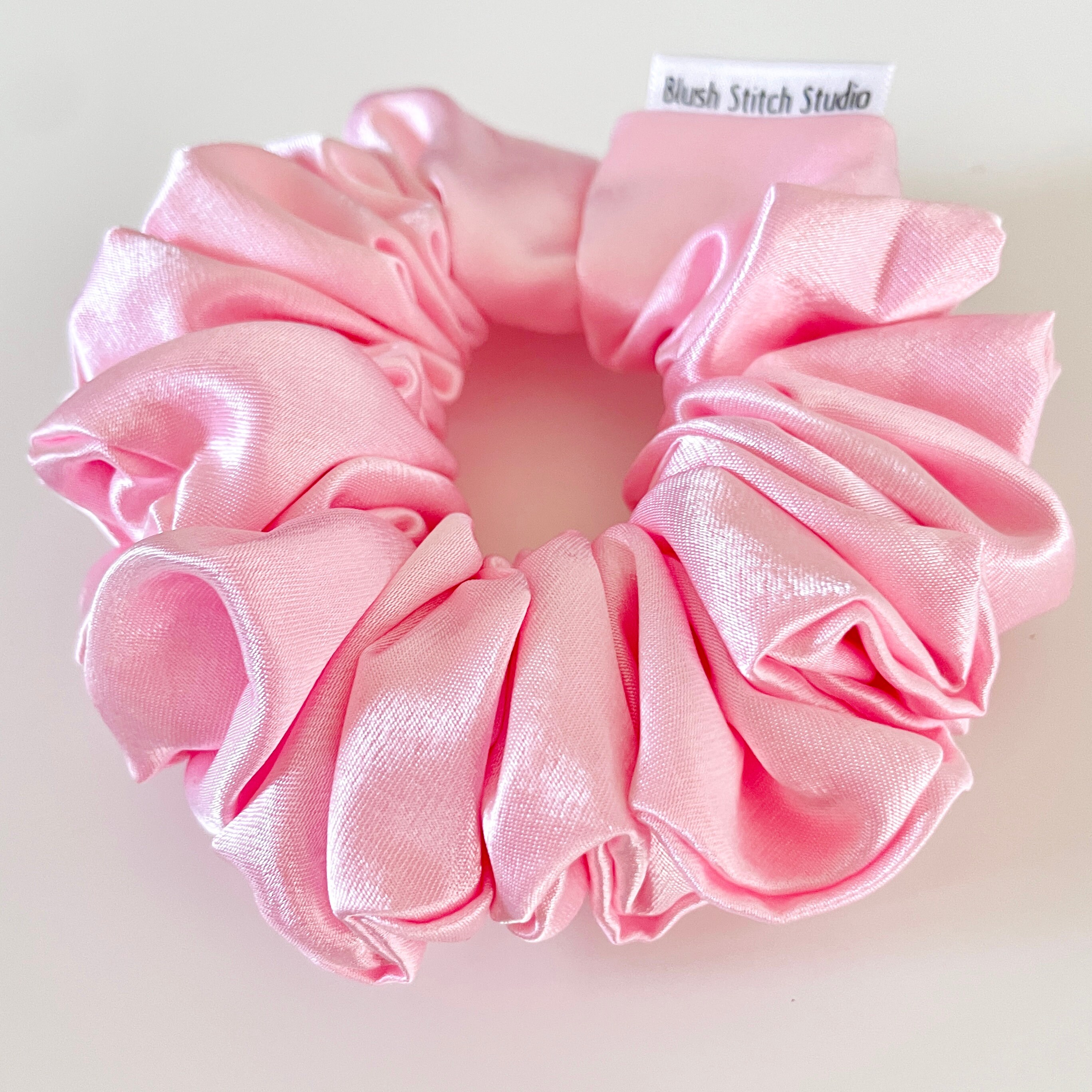 Pink Satin Scrunchie, Light Pastel Pink Satin Canada, Satin  display picture 1