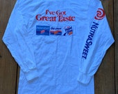 Vintage 80s Pepsi I ve Got Great Taste White Long Sleeve T shirt Size Small Made In USA Pepsi Light Pepsi Free