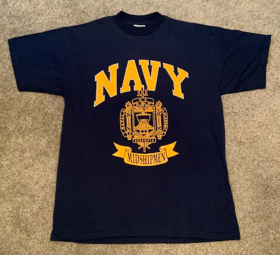 Vintage US Navy T Shirt Navy Midshipman Mens Sz L Naval Academy