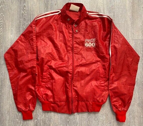 Vintage 80s Coca Cola 600 Red Full Zip Red Windbre