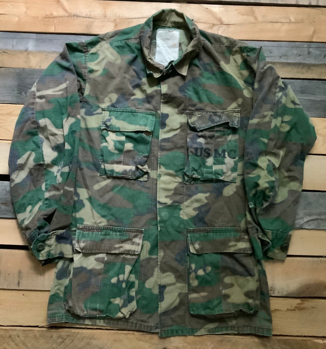 Vintage 80s USMC Stamped Camouflage Button Shirt Size Small - Etsy