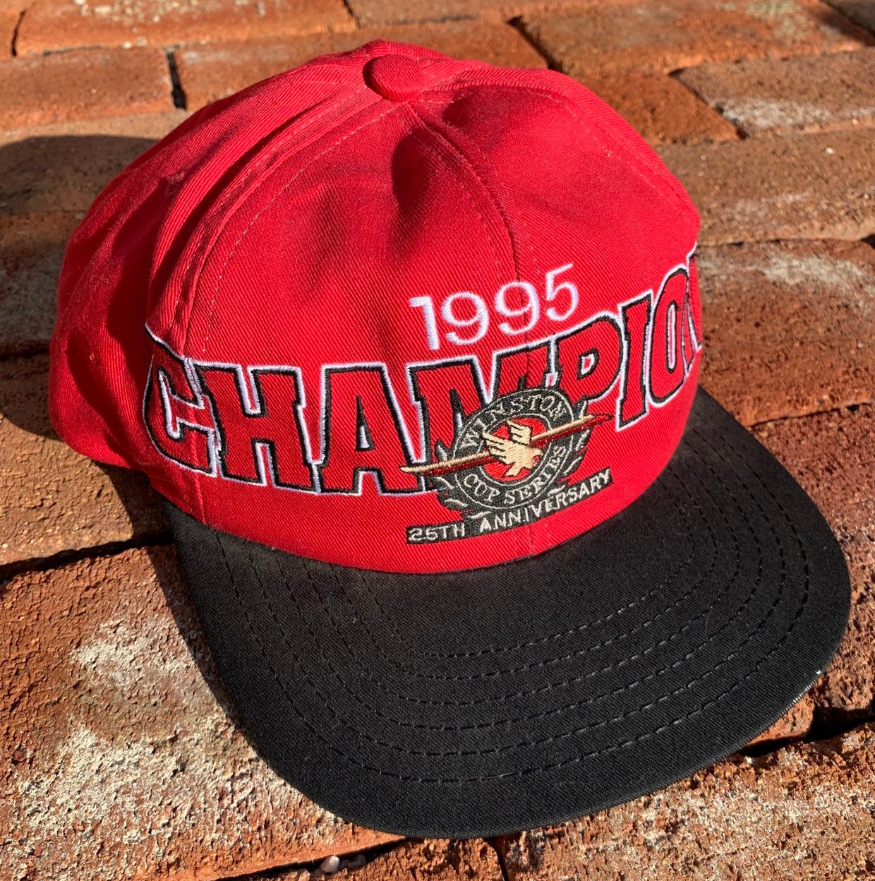Vintage 90s Jeff Gordon Winston Cup Series 1995 Champion Red Snapback Hat Cap