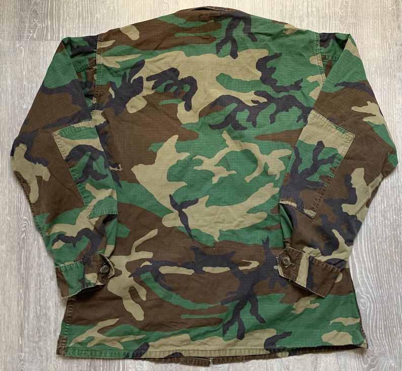 Vintage 90s US Military Camouflage Hot Weather Coat Sz Large Long 1993