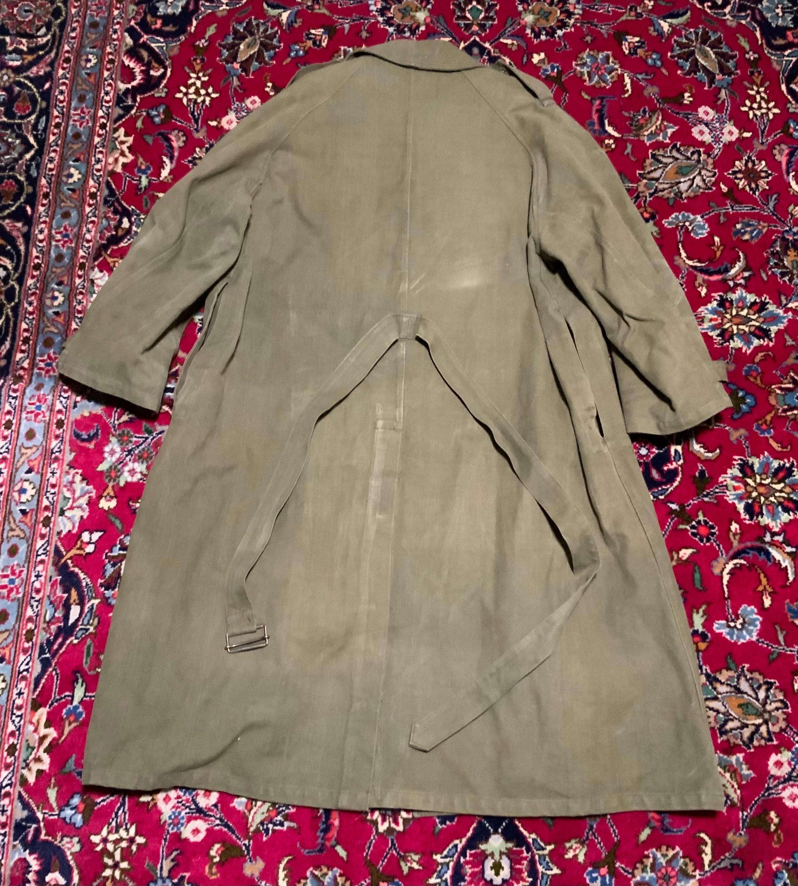 VTG WWII French MILITARY Motorcycle Dispatch Rider Overcoat Trench
