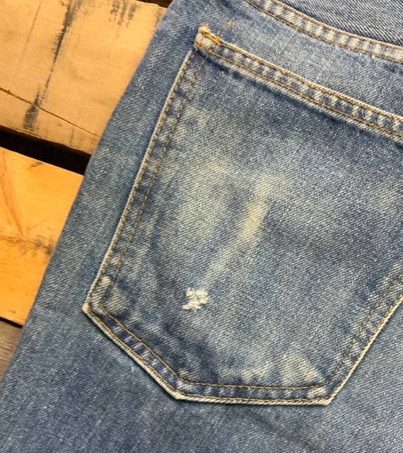 Vintage 70s JCPenny Worn 42 Talon Denim Jeans 100… - image 6