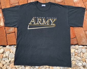 Vintage 90s United States Army Black T Shirt Size XL Made in USA