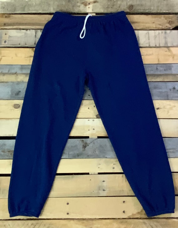 Vintage 90s J.E Morgan Fleece Wear Navy Sweat Pants Made in USA 50/50 Made  in USA -  Canada