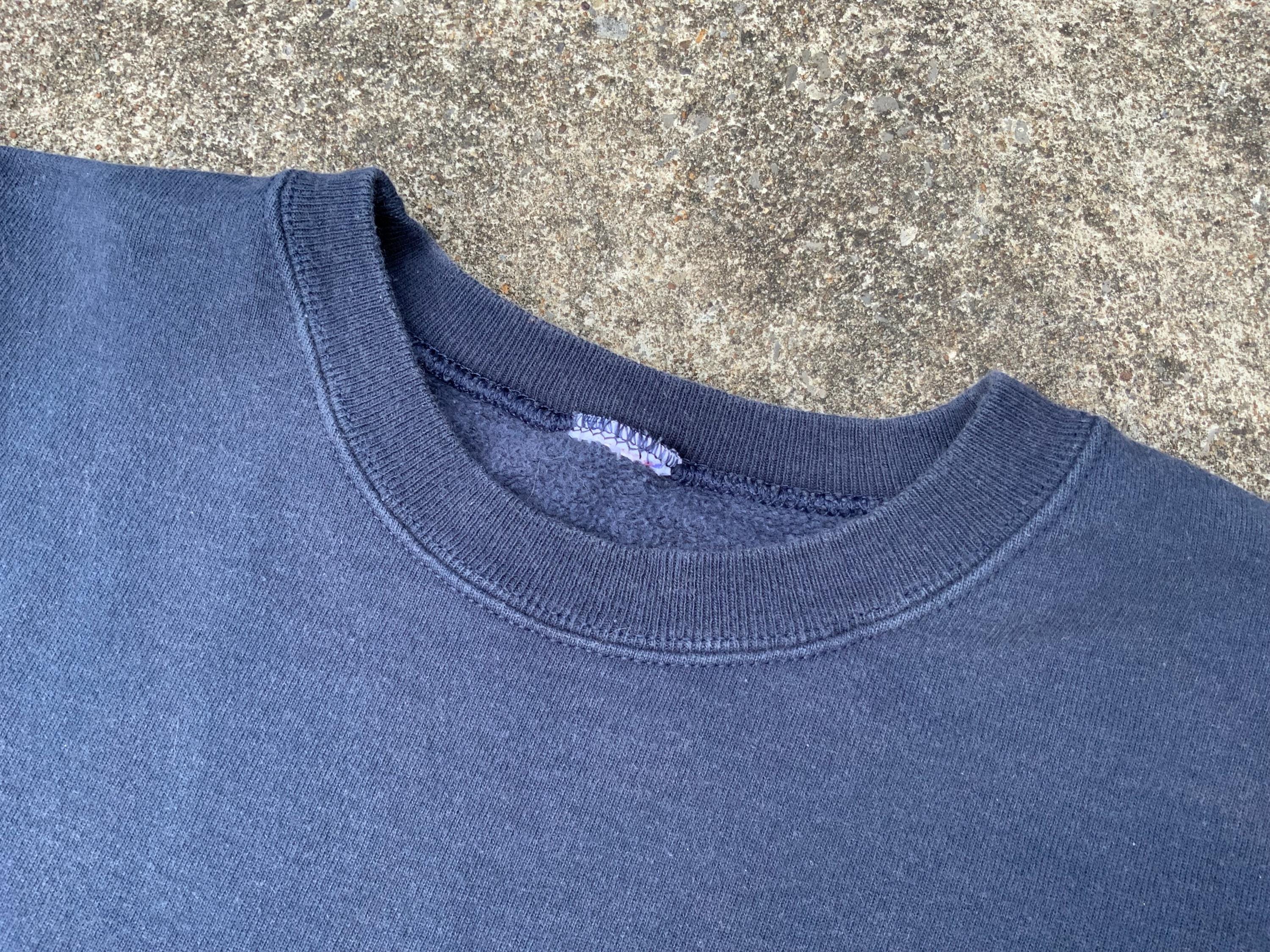 Vintage 90s Champion Embroidered Navy Faded Pullover Size XL