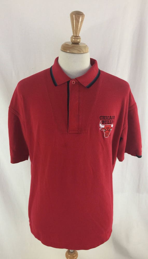 Vintage 90's Starter Polo Mens Size L Chicago Bulls NBA Shirt