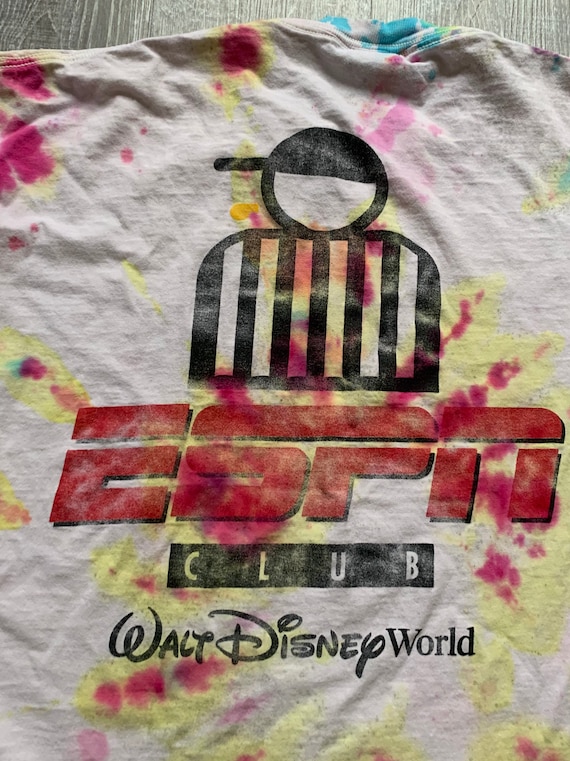 Vintage 90s ESPN Club Walt Disney World White Tie Dye
