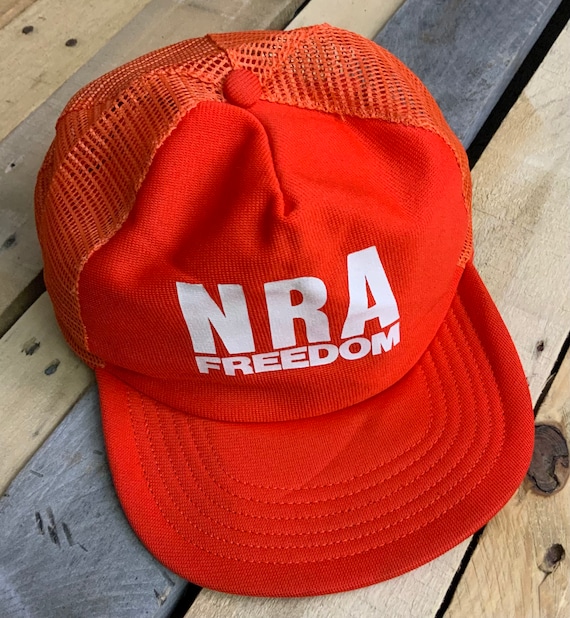 Vintage 80s NRA Freedom Orange Macgregor Mesh Truc